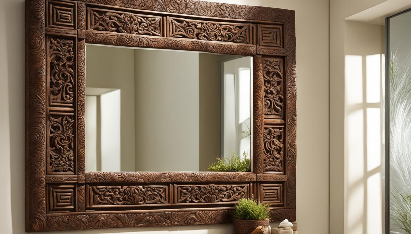 Cermin kamar mandi motif