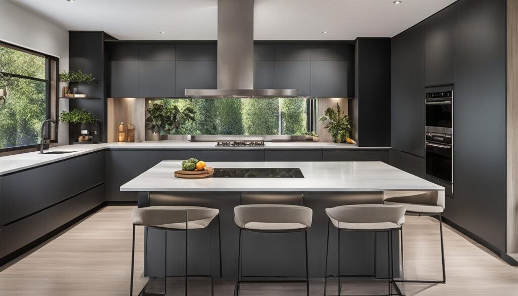 dapur minimalis modern dengan desain terbuka